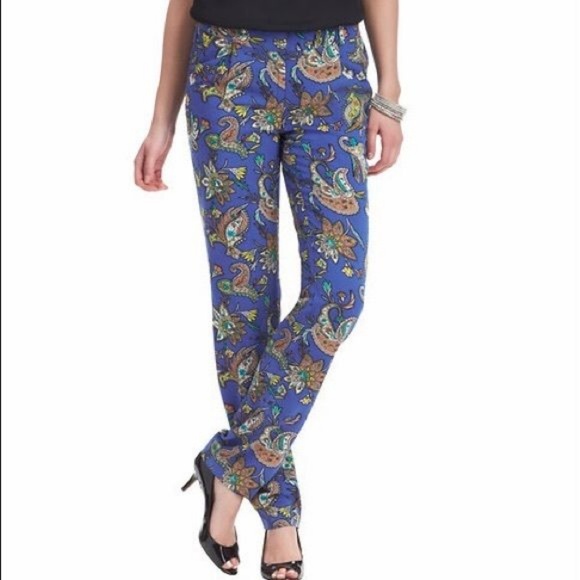 LOFT Pants - Loft Paisley Julie Drape Straight Leg Pants